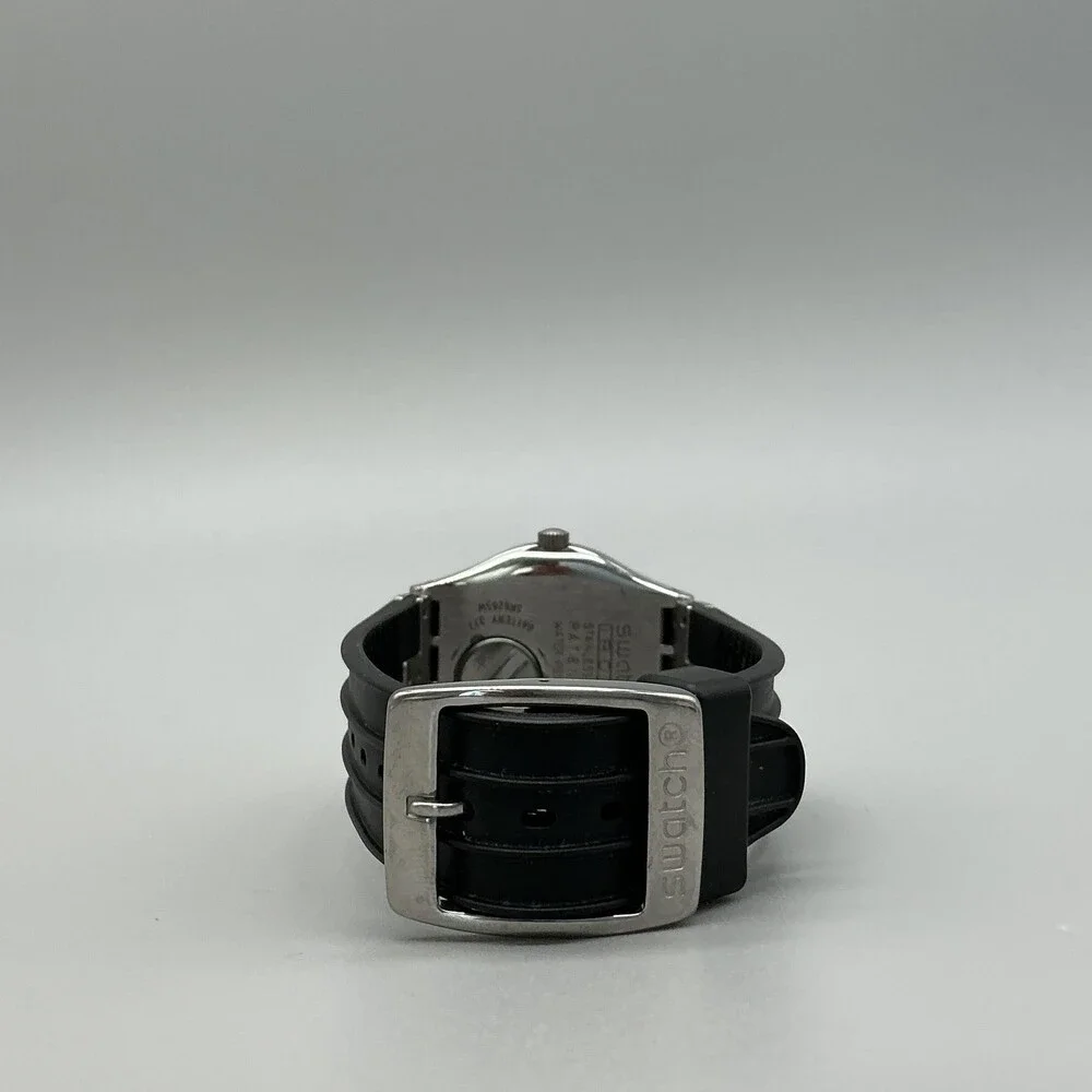 Vintage Swatch Irony Fancy Me Womens Watch 32mm Silver Tone Date New Battery